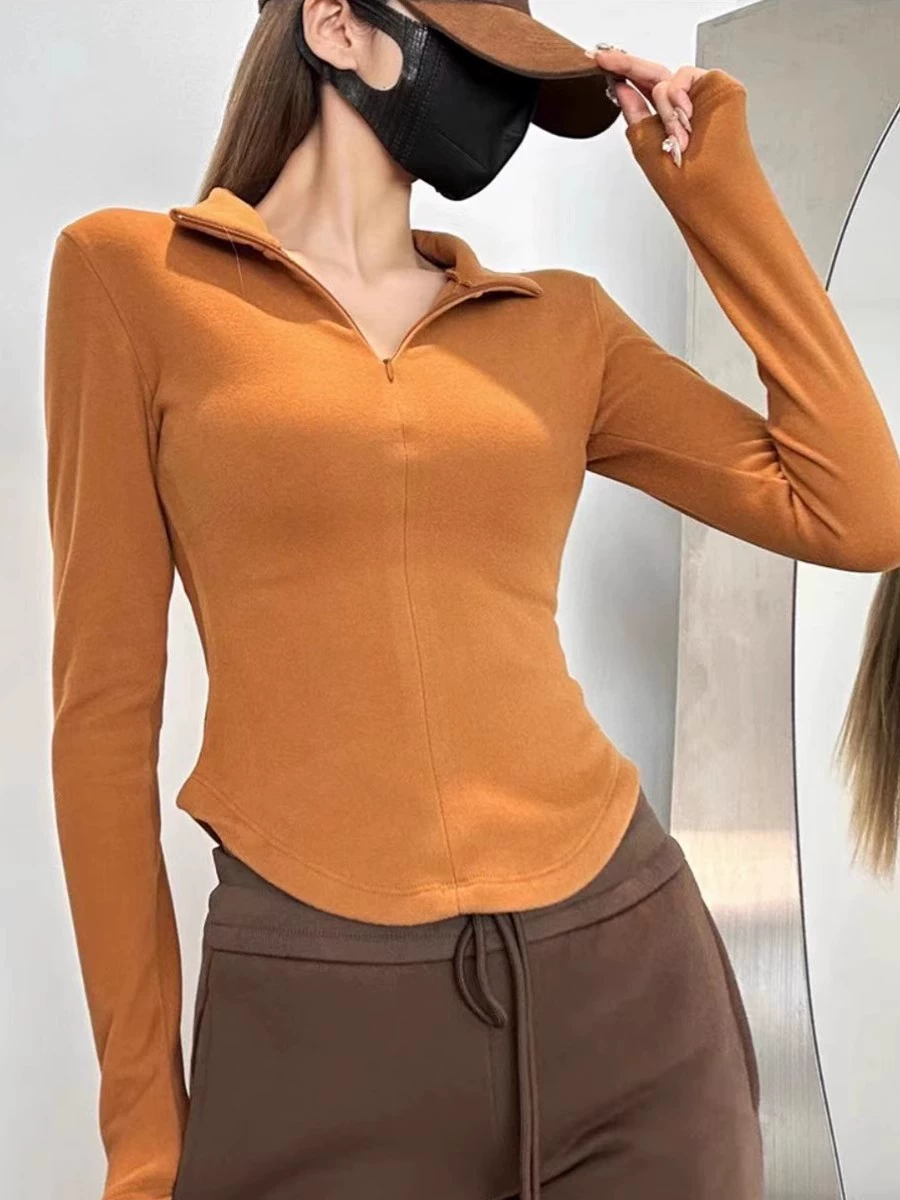 Двусторонний бархатный свитшот, худи-кардиган со slim-fit, базовый слой топ