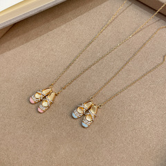 韓国風バレエシューズダイヤモンドネックレスレディースニッチデザインエレガントな気質秋春夏新作デイリーファッション多用途