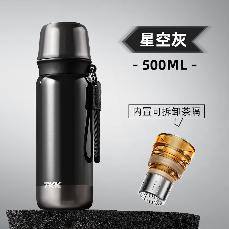 TKK Yuetu 316 ステンレス鋼ライト高級弾丸断熱カップポータブルロープ茶水分離カップギフト卸売|undefined