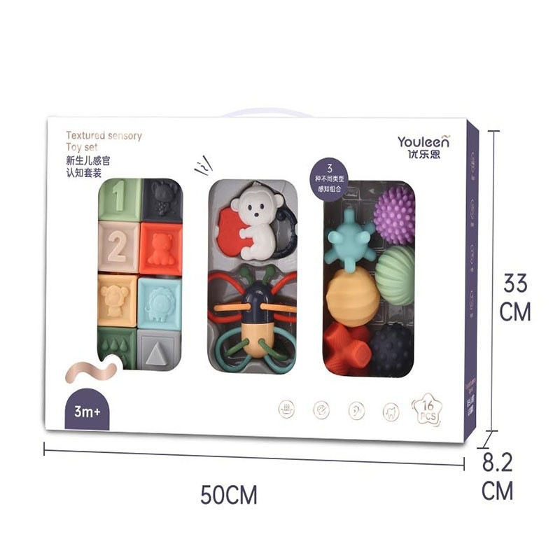 Juego de sacudida de Goma dental de youleyen marzo - diciembre regalo para bebés recién nacidos regalo de luna llena regalo de pollo lindo para calmar la Caja de regalo de juguete