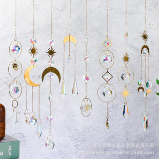 Cross Border TemuAB Color Sun Catcher Crystal Lighting Pendant suncatcher Garden Crystal Wind Bell New Product