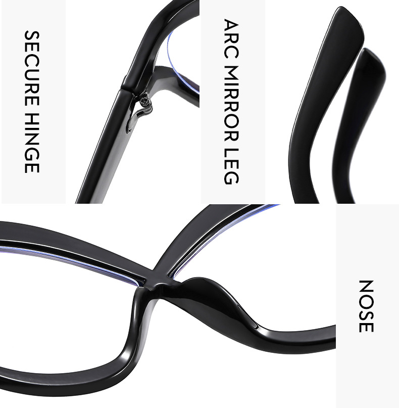 2023 European And American New Anti-blue Light Round Frame Plain Glasses Cross Hollow Glasses Frame For Bare Face Cross-border Fashion Glasses Frame display picture 4