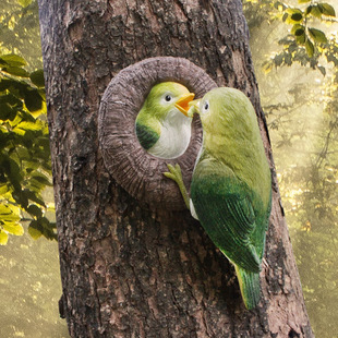 Cross-border supply simulation feeding bird pendant resin craft home decorations outdoor courtyard tree hanging decorations