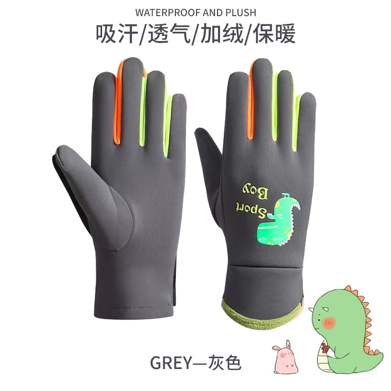 Otoño y invierno nuevos guantes para niños 7 - 12 guantes de montar al aire libre para hombres y mujeres deportivos calientes impermeables al por mayor