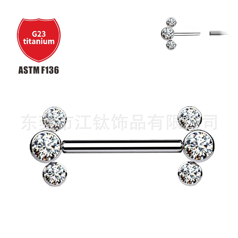 Pointed titanium steel lip stud product view