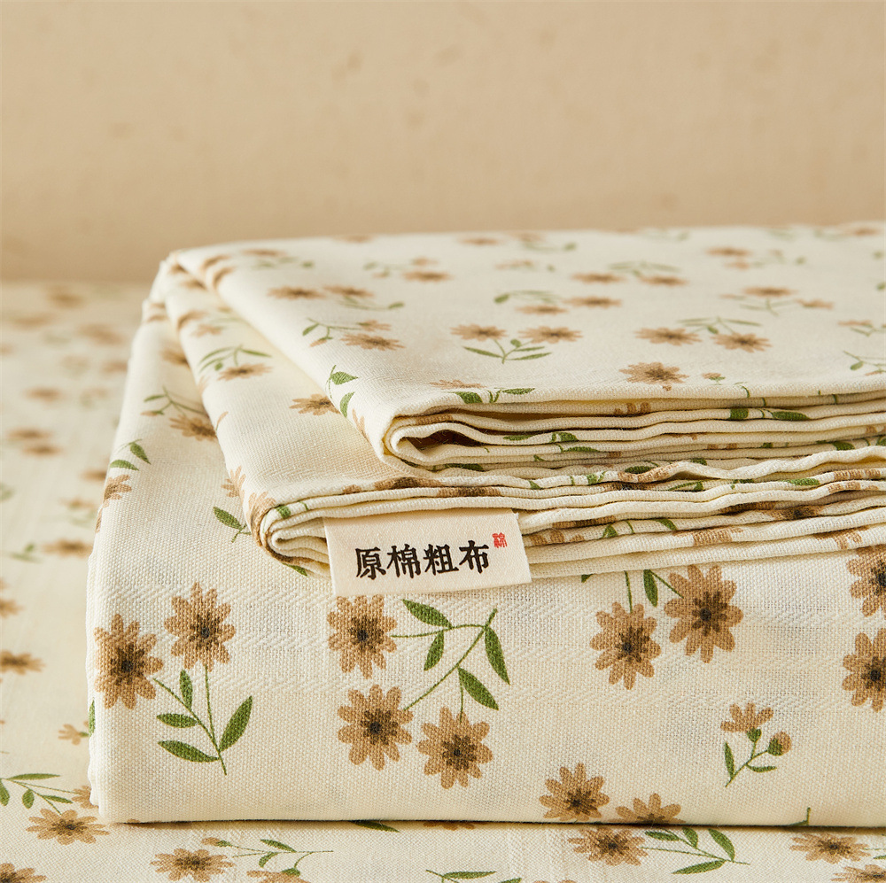 Class a Coarse Cotton Pure Cotton Three-Piece Set, All-Cotton Bed Sheetss for Student Dormitories, Single and Double Bed Sheetss, Household Single Product Pillowcases