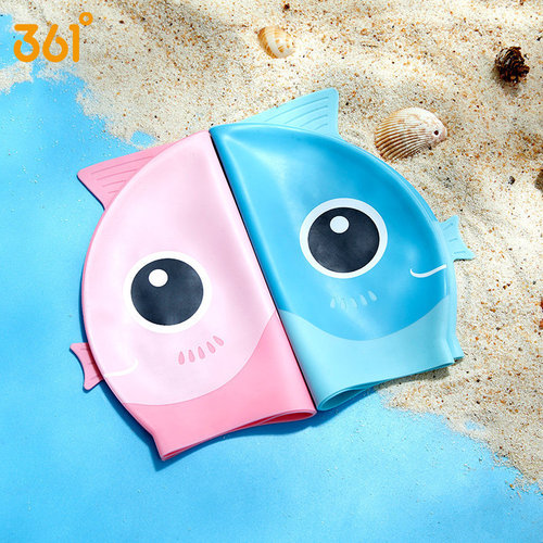 361 Children's Swimming Cap for Boys and Girls Printed Cute Professional Silicone Swimming Cap for Women with Long Hair Waterproof Does Not Restrict Long Hair