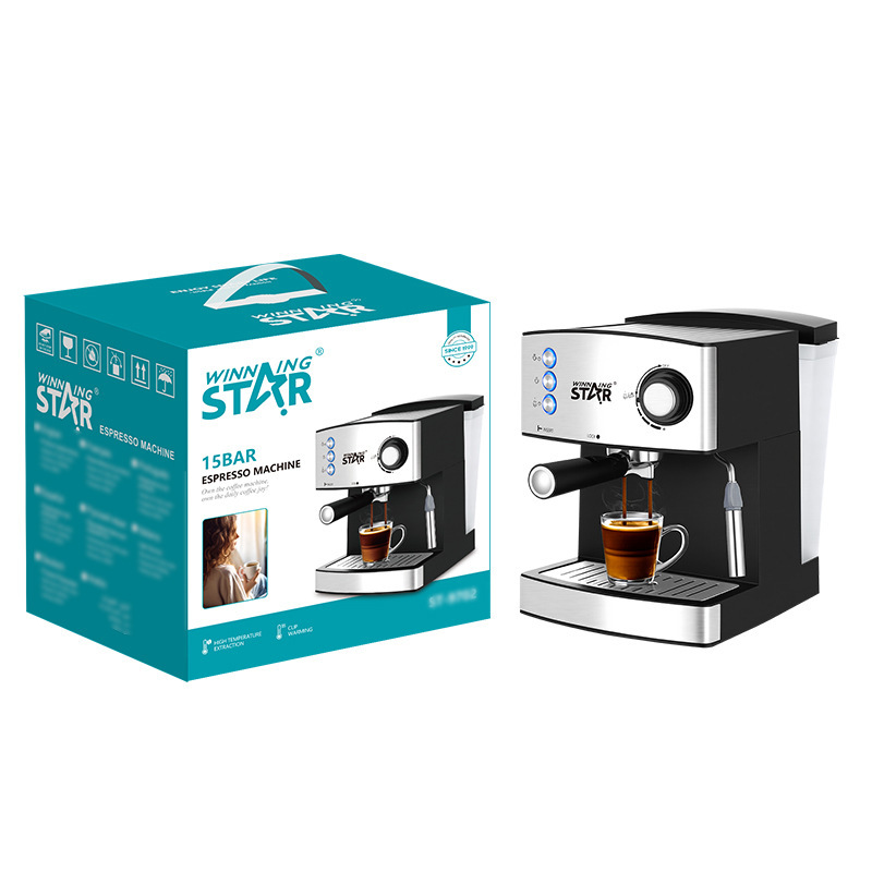 Winning Star Cross-border Household Grinding Espresso Machine with Steam Milk Foam Espresso