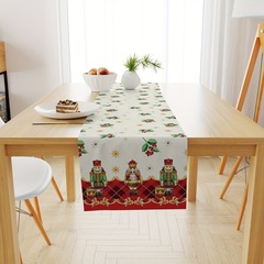 24 New Christmas Party Decorations Nutcracker Table Runner Home Decoration Brushed Cloth Table Cloth Wholesale