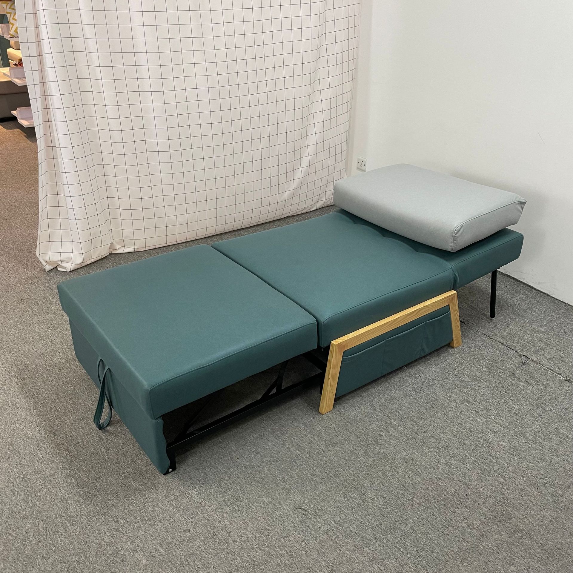 Sofá de tela moderna simple y tecnológica para una sola persona plegable alquiler pequeño tipo de casa sala de estar balcón peinado multifuncional