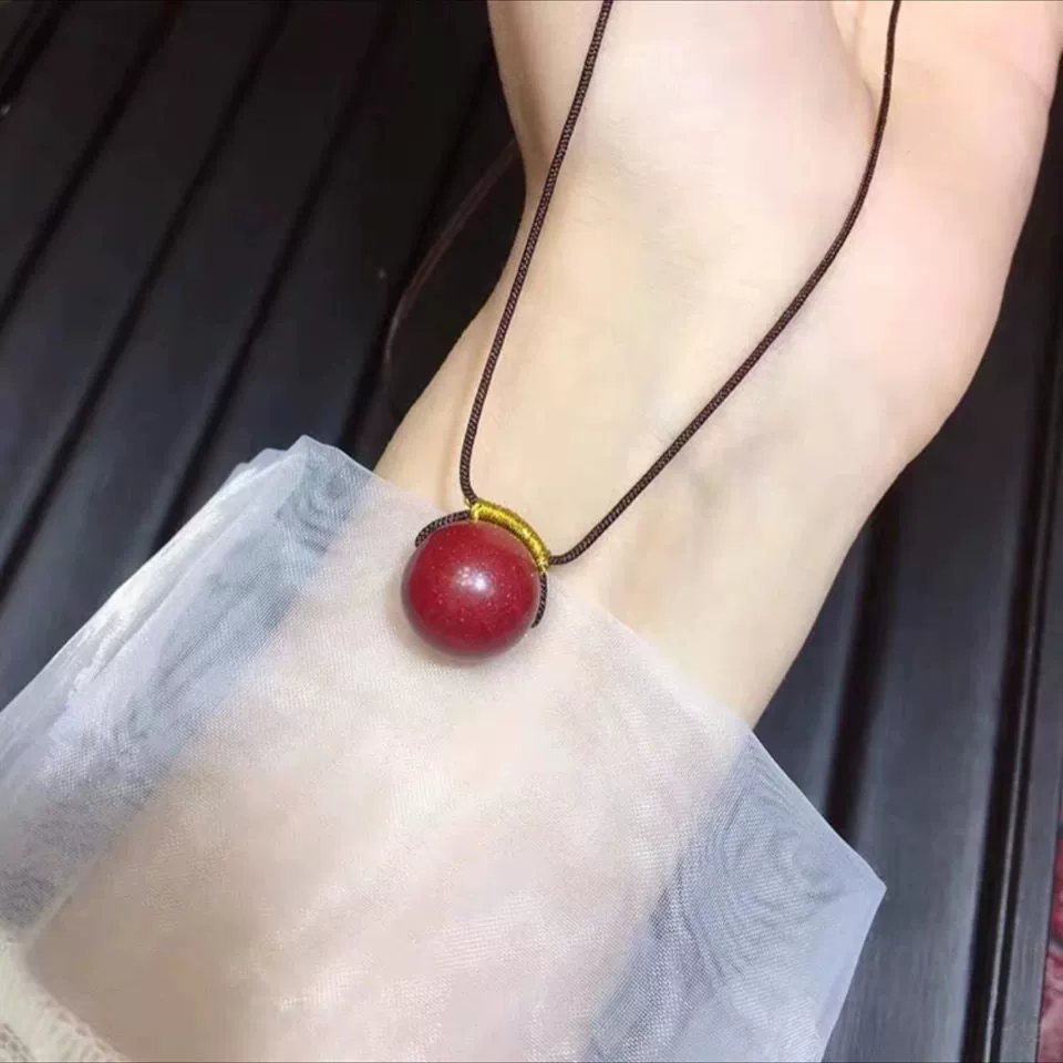 Ожерелье, подвеска, изысканный модный аксессуар из яшмы, цинбарий
