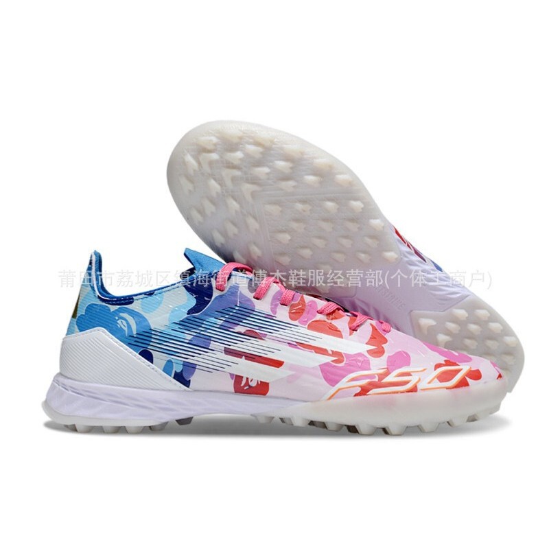 Factory Wholesale Cross-Border Export F50 Pro Tongue Lace Tf Broken Nail Men's and Women's Professional Competition Training Football Shoes