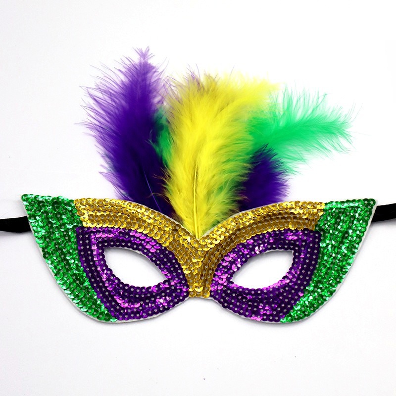 Carnaval europeo y americano Mardi Gras máscaras doradas morada-verde - sequela máscaras de fiesta bar transfronterizas