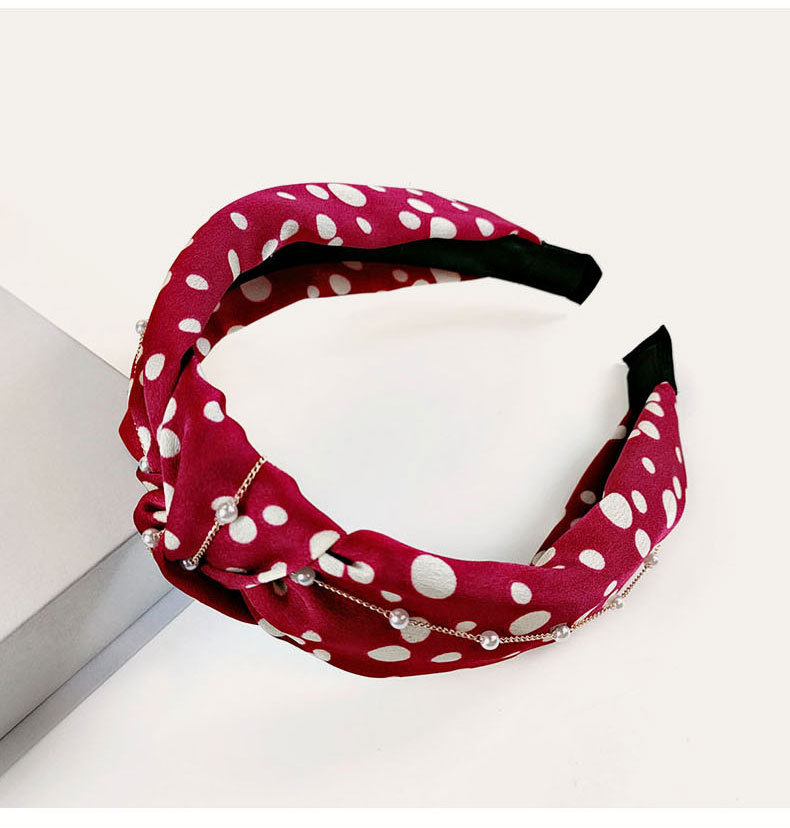 Retro Polka Dot Pearl Wide-brimmed Headband display picture 8