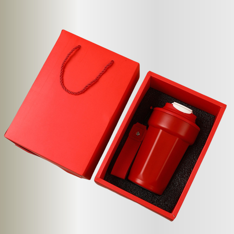 新しい八角形コーヒーカップギフトボックスセットステンレス鋼フリップトップ断熱カップ高価値ポータブルスポーツカップ|undefined