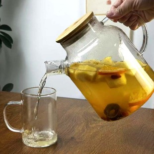 Glass Cold Water Kettle, High Temperature Resistant Tea Kettle, High Borosilicate Tea Kettle, Health Kettle, Household Large Capacity Water Kettle Cup Set