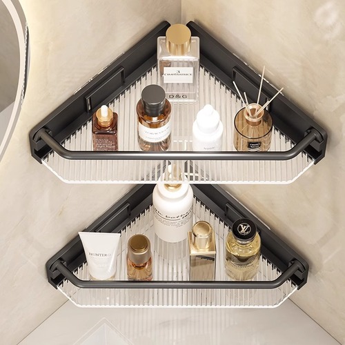 Toilet shower room bathroom corner storage rack bathroom shelf bathroom triangular shelf without drilling wall-mounted