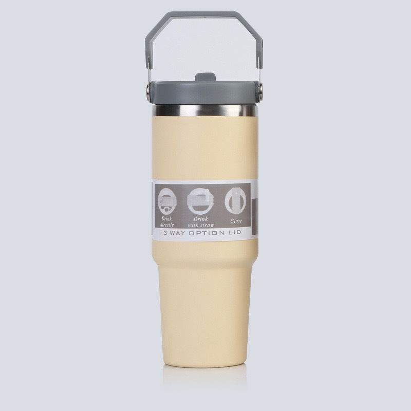 Vaso térmico para coche 30oz acero inoxidable 304 con pajilla y doble tapa vaso de hielo