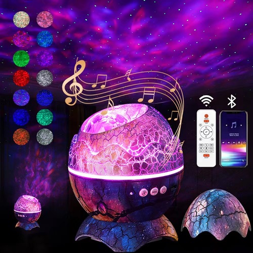 New LED Dinosaur Egg Bluetooth Music Aurora Galaxy Star Projector Ambient Crackle Creative Bedroom Night Light