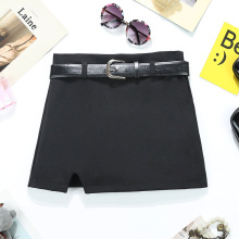 辣妹黑色短裙韩国东大门女装高腰小心机开叉半身裙锦棉包臀裙9143