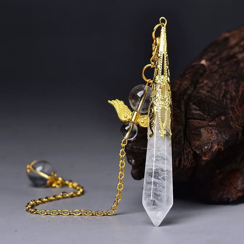 Hexagonal organic crystal pendant, accessory, Birthday gift