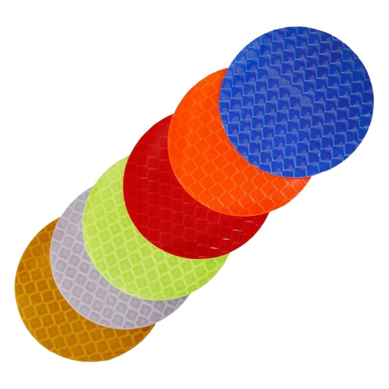 Directo de fábrica de seguridad del coche pegatinas reflectantes de advertencia parachoques trasero rueda ceja pegatinas reflectantes pegatinas de coche reflector redondo