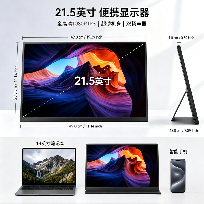 21.5-inch 4K portable monitor, IPS touch screen, HDR10, one-line connection, compatible with Switch, computer expansion secondary screen, direct from the factory
