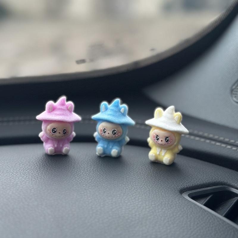 かわいいラブブ植毛ラブブデスクトップ装飾品オフィスワークステーション車のセンターコンソール電気自動車の室内装飾|undefined