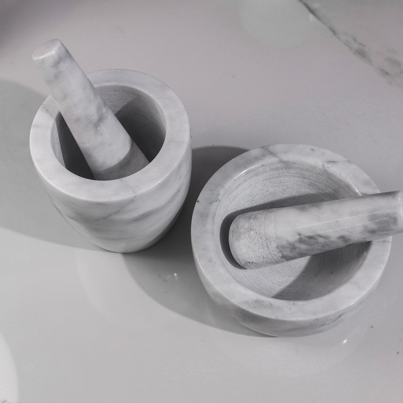 Natural Marble Medicine Pot Household Kitchen Garlic Pot Garlic Press Medicine Pot Pepper Grinder Garlic Mashed Garlic Press