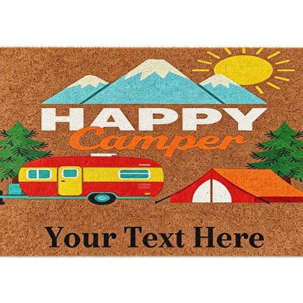 Cross-Border Rv Door Mat, Faux Coconut Palm Carpet, Entryway Dirt-Resistant Mat, Non-Slip, Easy to Maintain, Label and Shipping Available