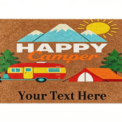 Avtomobil döşəmə paspasları — Faux Coconut Palm Carpet, Entryway - zx-camping-theme-floor-mat-10-4060-imitation-coconut-palm