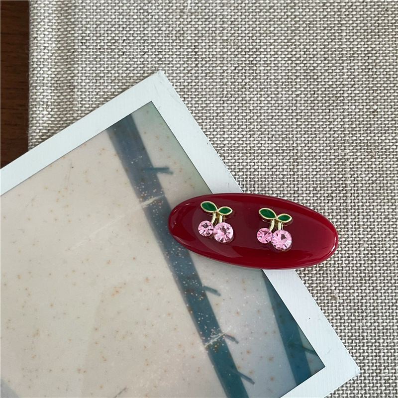 8g Weight Hair Clip Hair Accessories Type 1 Piece Quantity Casual, Daily Occasion Alloy, Plastic, Rhinestone Material Cherry Pattern All Seasons Season Women's Gender Cute, Lady Style Cute Lady Women's Cherry Alloy Plastic Rhinestone Hair Clip 11