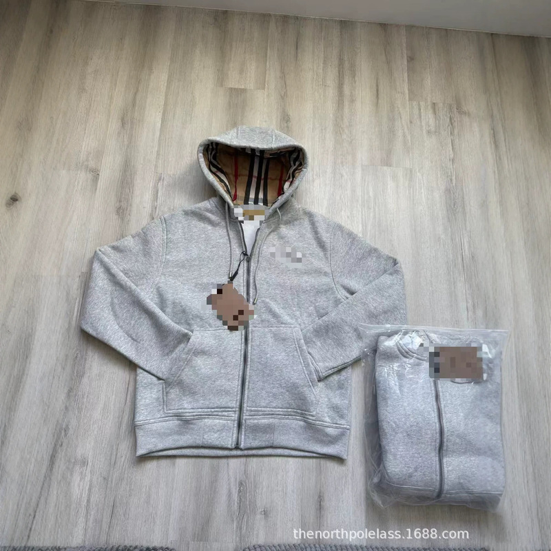 High-Quality European and American Style Hooded Men's Sweatshirt Cardigan with Custom Embroidered Logo for Men