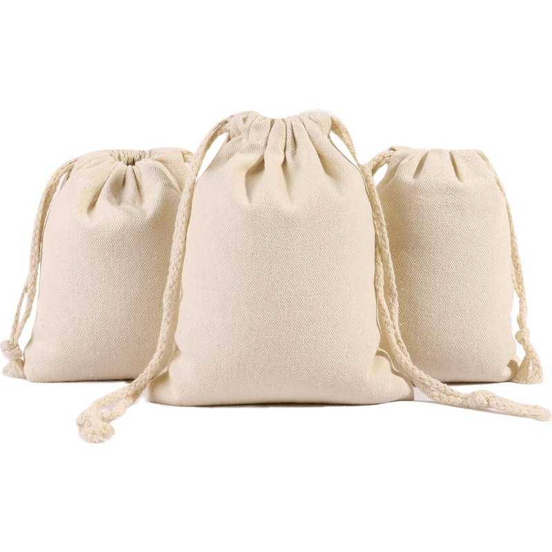 Bolsa de cordón de lona en blanco en stock xiaomi embalaje de harina bolsa de regalo al por mayor bolsa de lona con cordón personalización