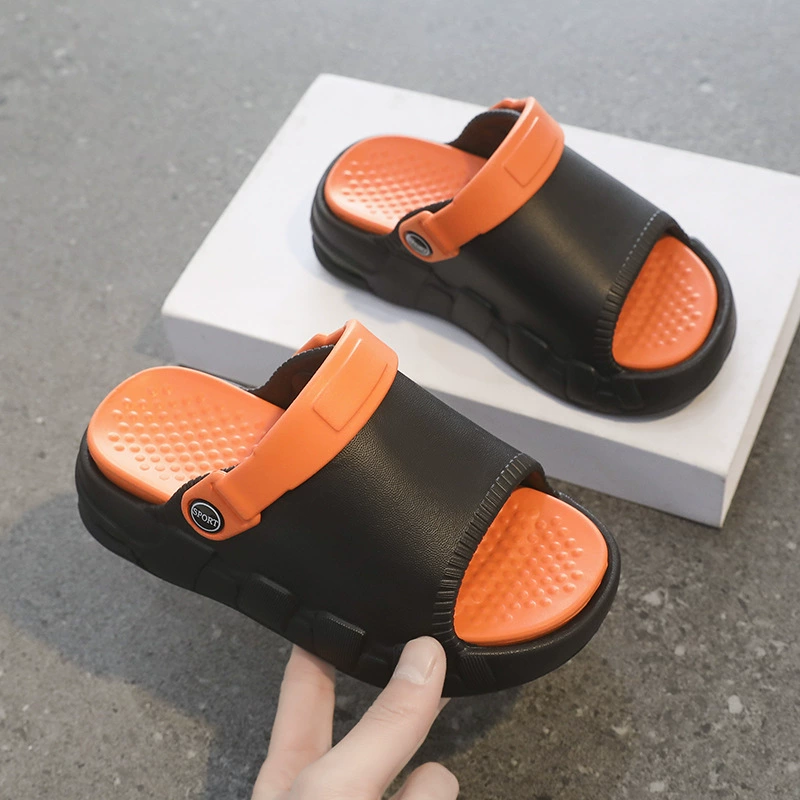 Новые летние детские тапочки для мальчиков и девочек, нескользящие сандалии на мягкой подошве для верхней одежды, детские сандалии двойного назначения, которые напоминают шагать по дерьму.