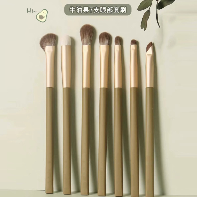 7 cepillos verdes de aguacate (mango de plástico - bolsa oppo)