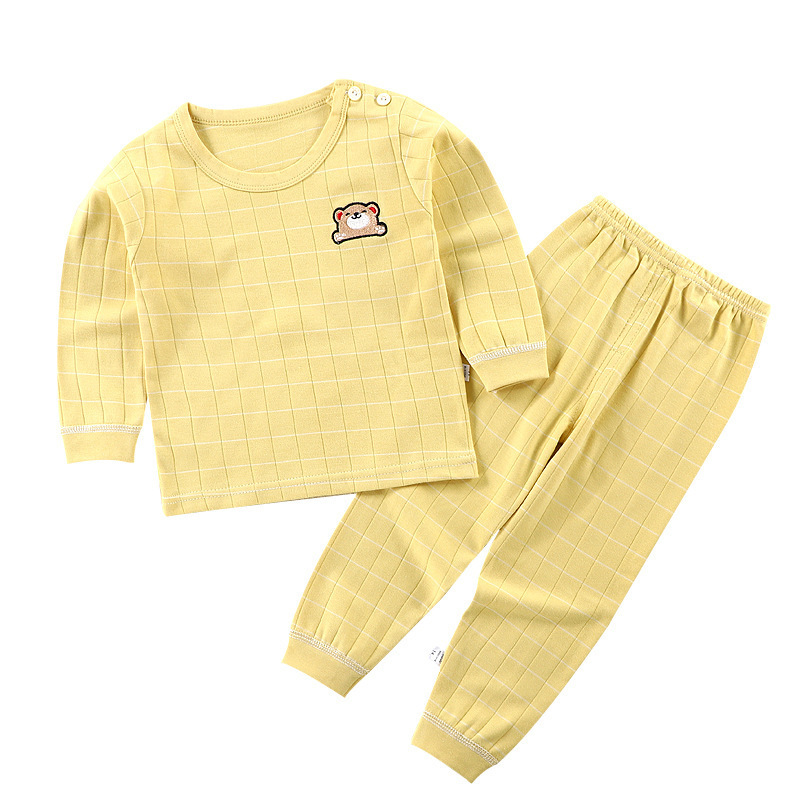 2025 秋と冬の新しい子供の下着セット純粋な綿の男の子と女の子の秋服と長ズボンベビーベビーホーム服ドロップシッピング|undefined
