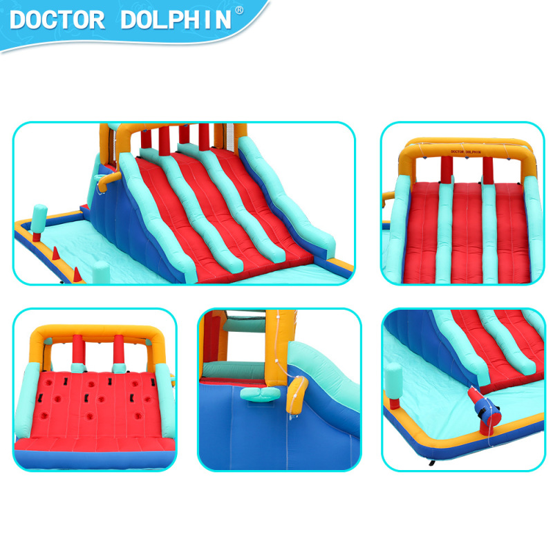 Dr. Dolphin ホーム子供用城水遊びインフレータブルトランポリンスライド遊園地屋外スプレーインフレータブル城はカスタマイズ可能|undefined