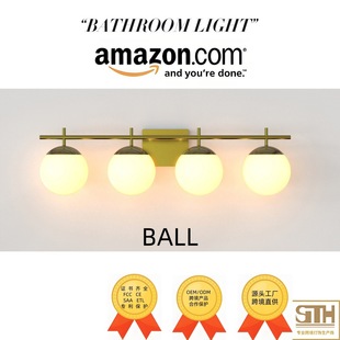 Foreign Trade Amazon Led Mirror Headlight Modern Simple European Standard Cross-Border Makeup Bathroom Bathroom Cabinet Light Manufacturer