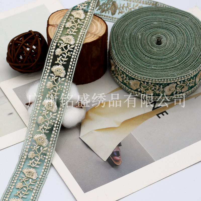 3CM民族風刺繍レース補助材料レース刺繍真珠リボン服装漢服バッグアクセサリーDIY卸売り