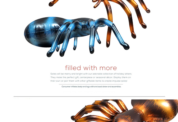 Halloween decoration party layout props toy balloon 4D three dimensional standing giant spider cartoon horror balloon_voghion.com