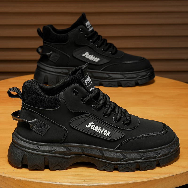 Zapatos de hombre 2026 primavera nuevos zapatos al aire libre de montaña deportes casuales botas Martin anti-deslizante con suela gruesa botas de herramienta de altura image 4