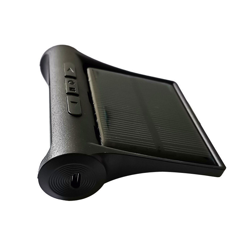 Suitable for solar-powered, wire-free car digital luminous clock, car thermometer, date and time display, analog anti-theft