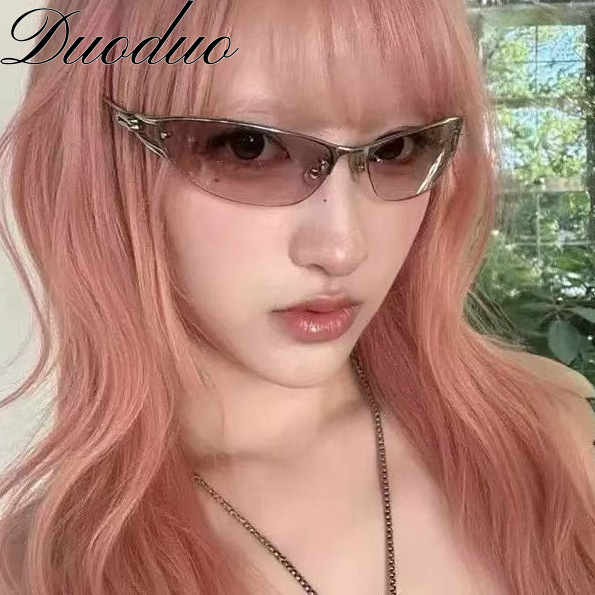 Celebrity-style GM sunglasses for women, European and American cat-eye half-frame metal sunglasses, unique curved design, old money style, cross-border eyewear