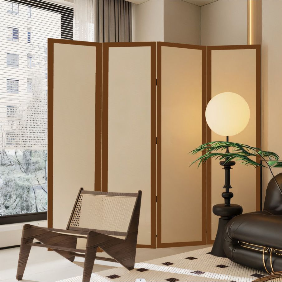 Cream Style Screen Partition Living Room Modern Minimalist Bedroom Room Entrance Blocking Removable Folding French Background