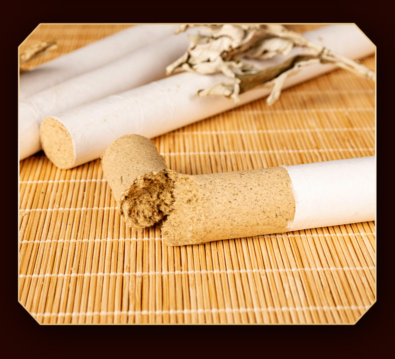 10:1 Moxa Stick Ai Tiao 五年陈艾绒 Five Year Aged Moxa Roll for Moxibustion Home and Studio Use in use