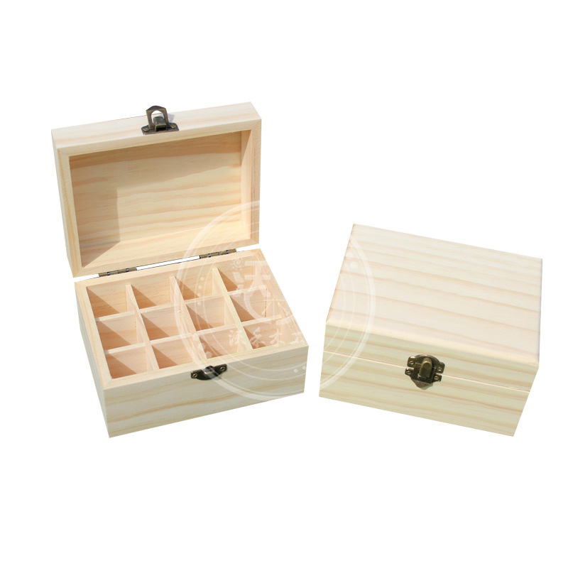多特瑞精油木盒包装盒 多格木制精油收纳盒 12格木质精油盒