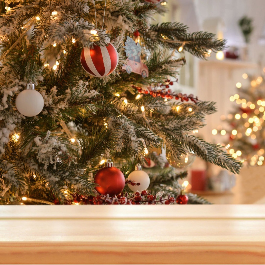 Bolas de Navidad a rayas transfronterizas 6PCS Navidad bola de plástico decoración colgante decoración de árbol de Navidad 8cm bolas de Navidad pintadas