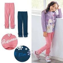 出口日本千趣女童打底裤春夏外穿女宝宝立体花边洋气休闲长裤童装