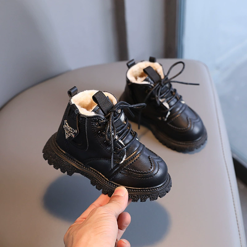 Martens, детские теплые вместительные полусапожки в английском стиле для мальчиков, коллекция 2021 года, мягкая подошва